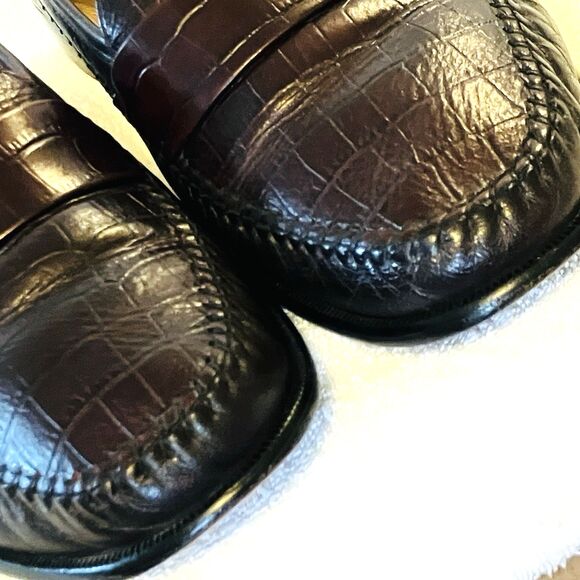 Florsheim Shoes Crocodile Loafer Parma Benchmade 18571 Burgundy 10.5 EEE Men Y2K main image 2